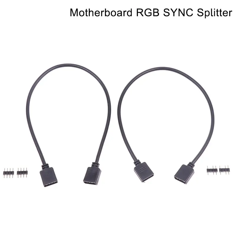 

30cm/11.81inch Motherboard RGB SYNC Splitter 12V 4Pin 5V 3Pin RGB/ARGB SYNC HUB Transfer Extension Cable PC Case Accessories