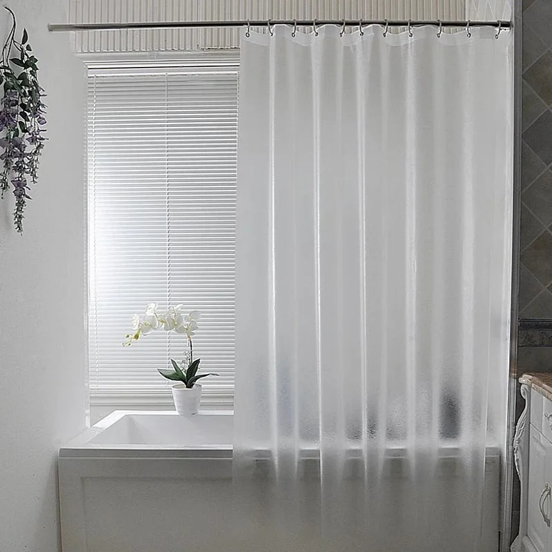 

Translucent Shower Curtain Thicken EVA Bathroom Curtain Mildewproof Bath Screen Luxury Partition Curtain with Hooks Home Decor