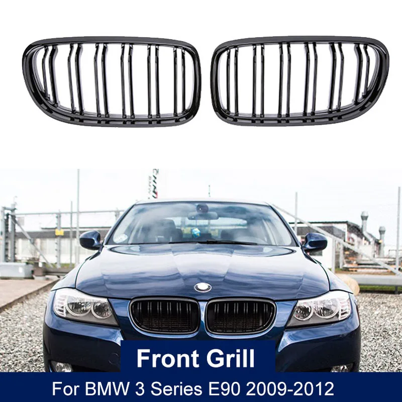 

2Pcs Front Kidney Grille Double Line Grills For BMW E90 E91 LCI 3 Series Sedan Wagon 325i 328i 335i 335xi 330i 330xi 2009-2012