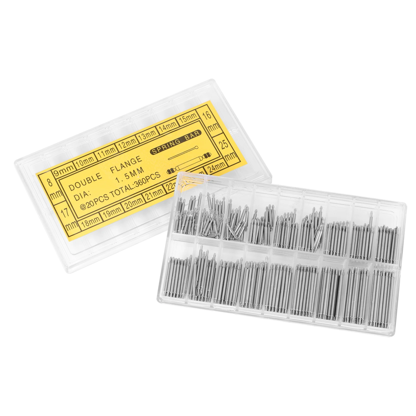 

360 шт., пружинные штифты для ремешка часов, 8-25 мм