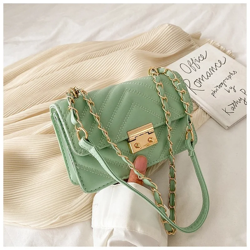 

Новые повседневные сумки через плечо на цепочке для женщин, модная простая сумка на плечо, женские дизайнерские сумки, сумки из искусственн...