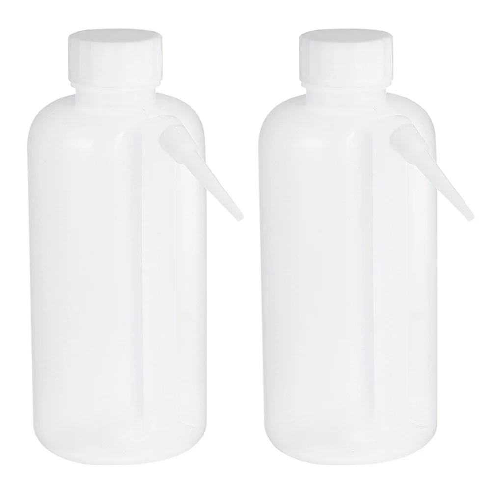 

2 Pcs Alcohol Bottle Side Pipe Wash Water Spray Plants Wide Mouth Squeeze Plastic Squirt