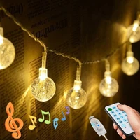usb smart music remote led ball fairy string lights garland christmas lights decor for home outdoor wedding room curtain lamp