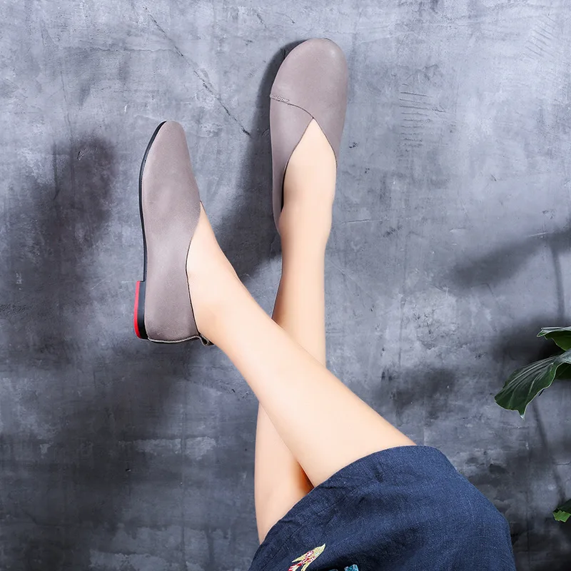 

Ann2666-Suede Leather flat walking shoes 2022New spring and autumn Lazy soft bottom women's casual shoes