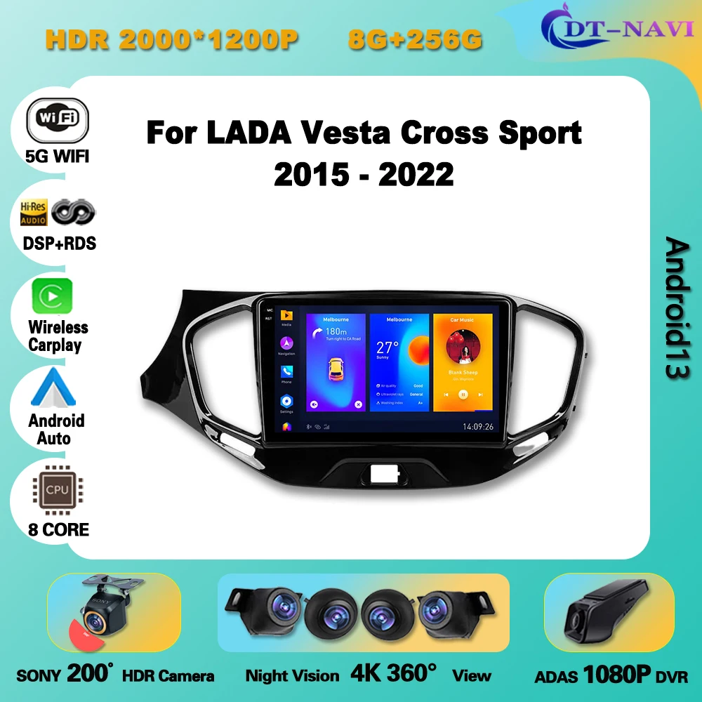 Автомобильный радиоприемник беспроводной Carplay Android для LADA Vesta Cross Sport 2015-2022
