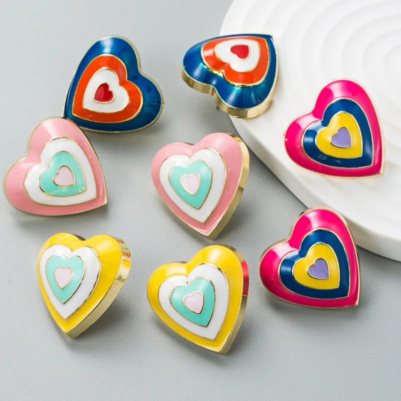 

Za Trend Sweet Lovely Heart-shaped Earrings for Woman