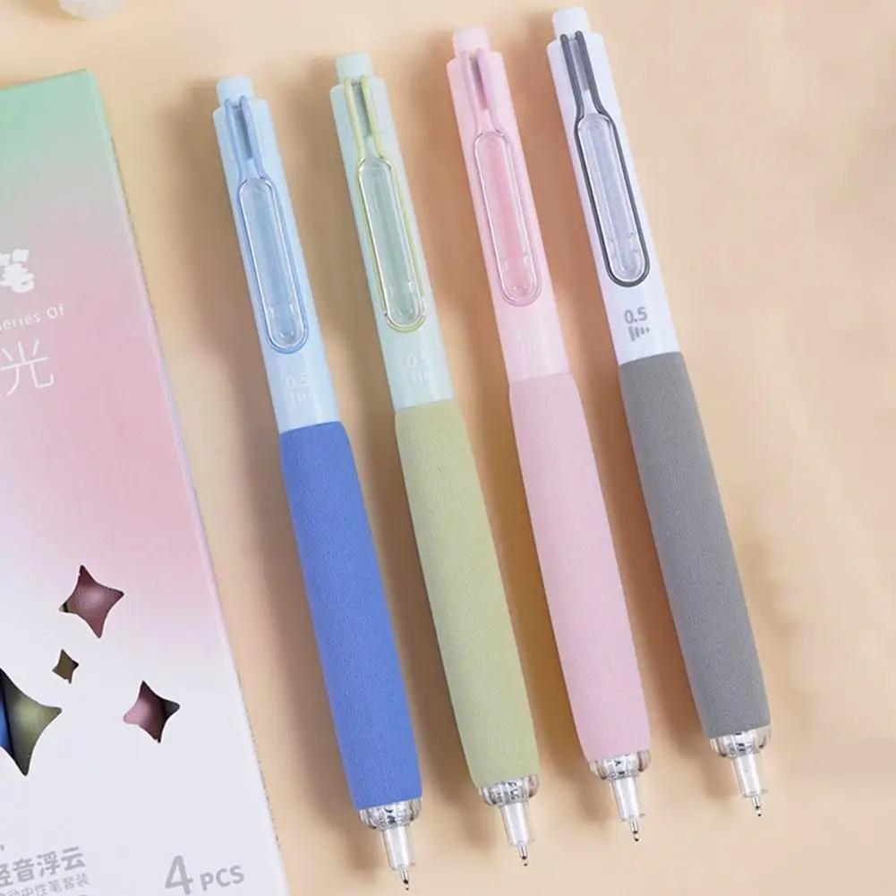 

4pcs Gel Pen Set Black Ink 0.5mm Smooth Writing Cute Pen School Supplies Office Kawaii Stationery Ballpoint Pen