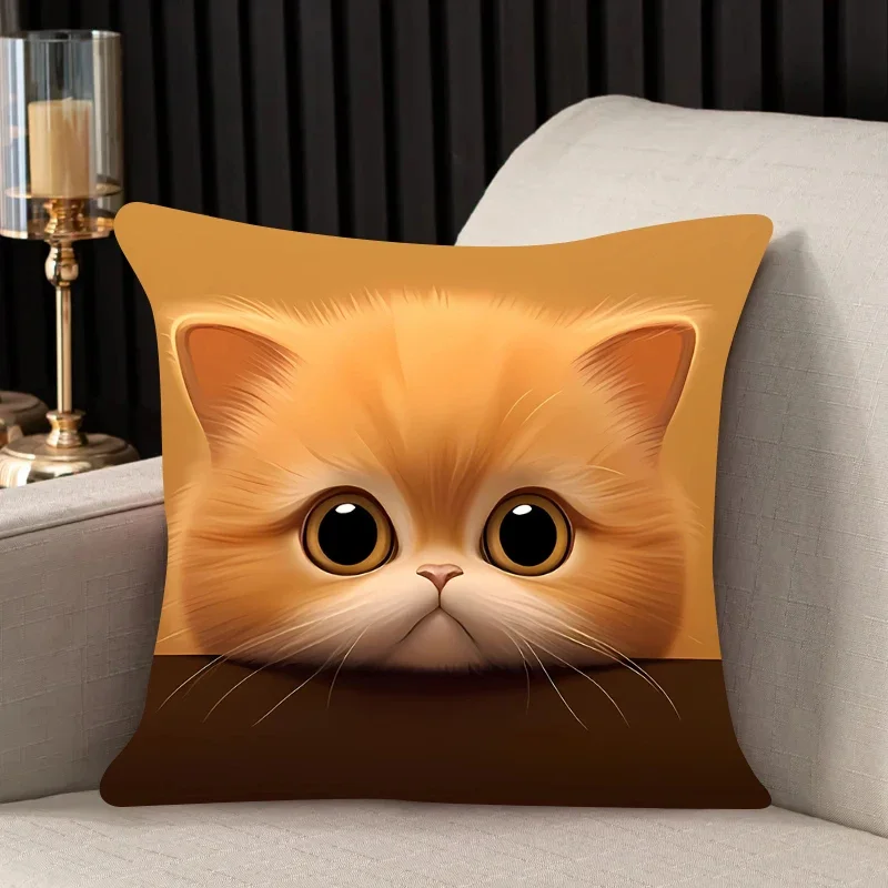 Подушка для домашнего декора с изображением милых кошек и собак чехол дивана