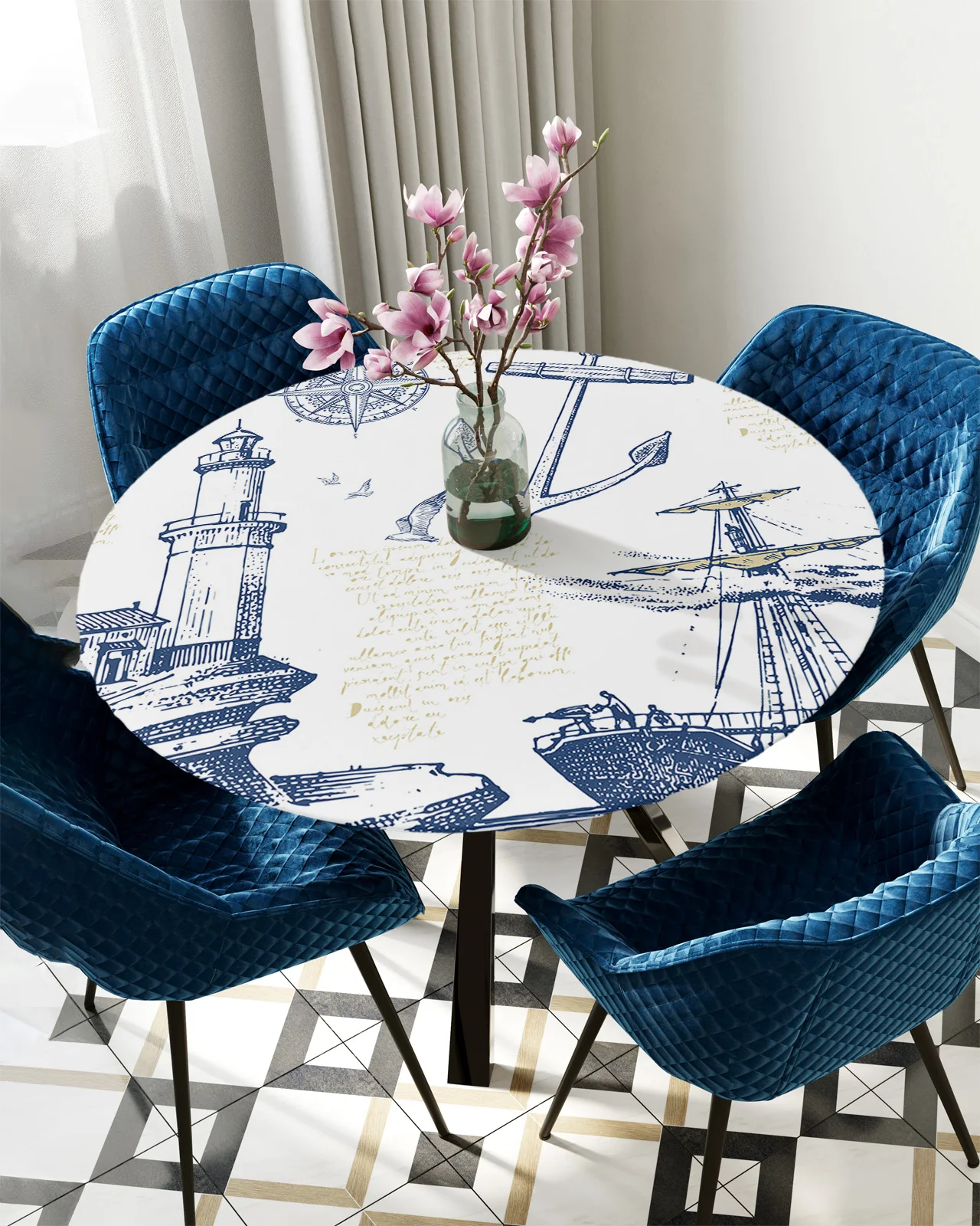 

Скатерть Водонепроницаемая Круглая для кухни, столовой, дома