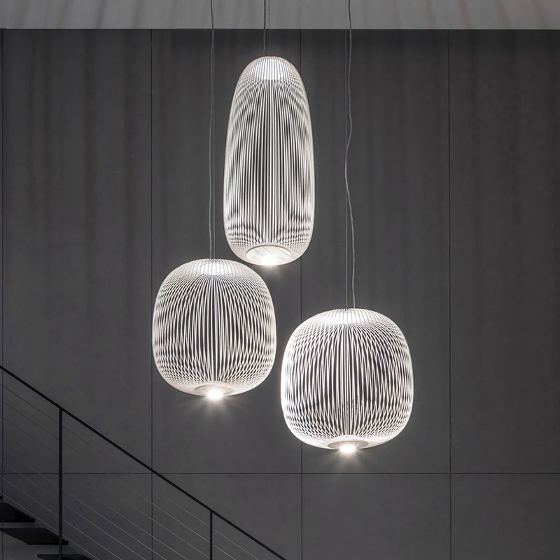 

Nordic Remote LOFT Pendant Lamp Control Foscarini Spokes Bird Cage Pendant Lights Industrial Iron Indoor Decor Lighting Fixtures