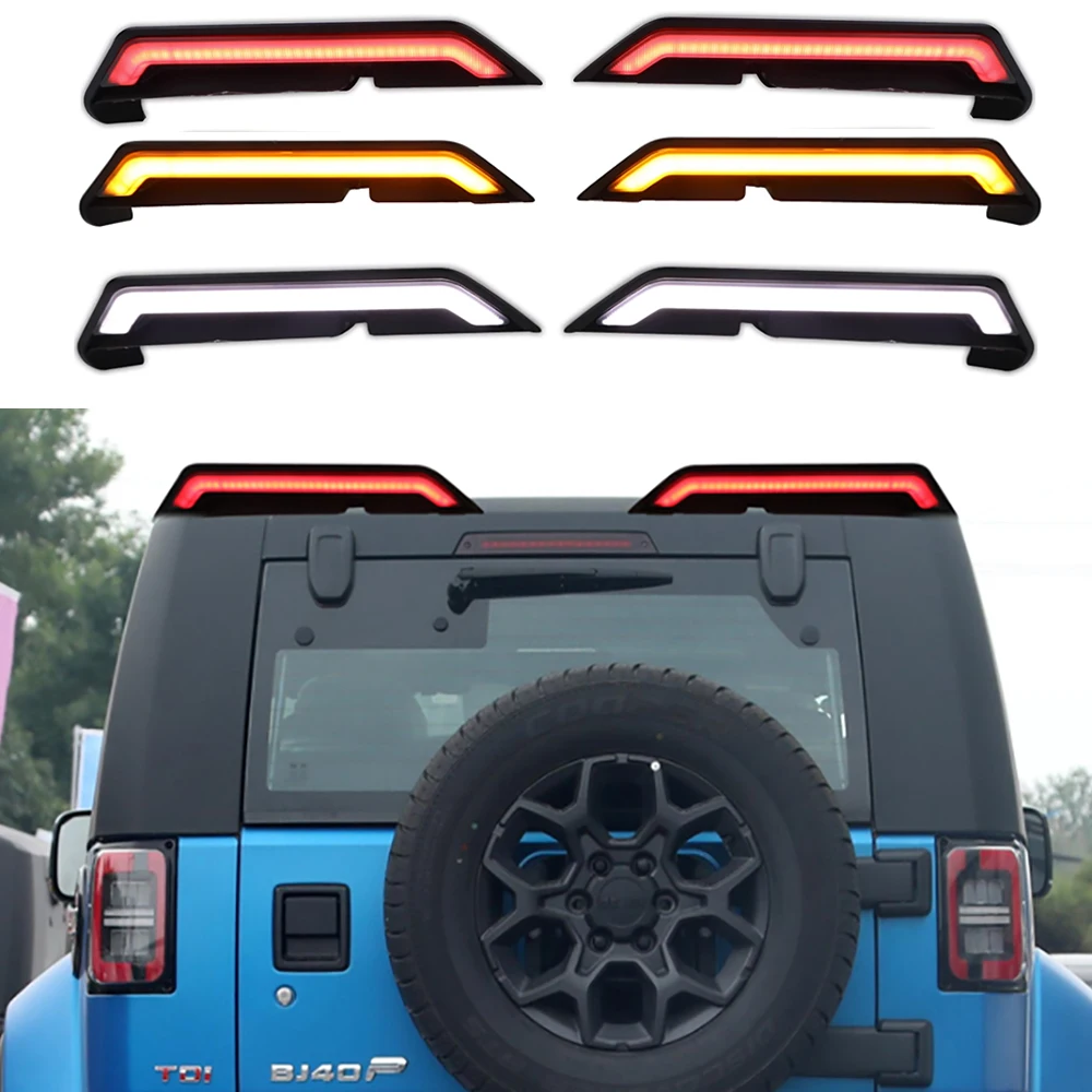 

Задний светодиодный спойлер автомобиля с указателем поворота + фонарь заднего хода + стоп-сигнал, специальное хвостовое крыло автомобиля, подходящее для BJ40 2014-2022