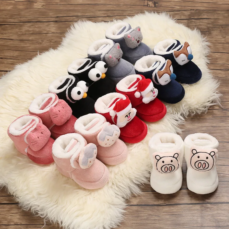 

Warm Baby Shoes Children's Shoes 0-1 Years Old Soft Bottom Cotton Shoes Male and Female Baby Plus Velvet Shoes Toddler Shoes