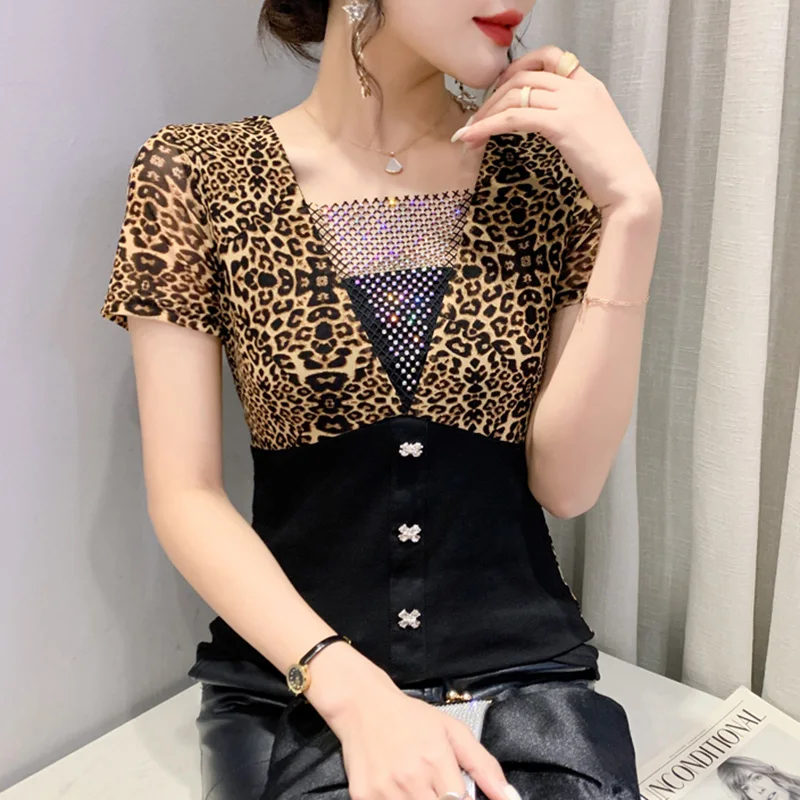 Новинка лета 2022 модная женская футболка с вырезами и V-образным вырезом сетчатые