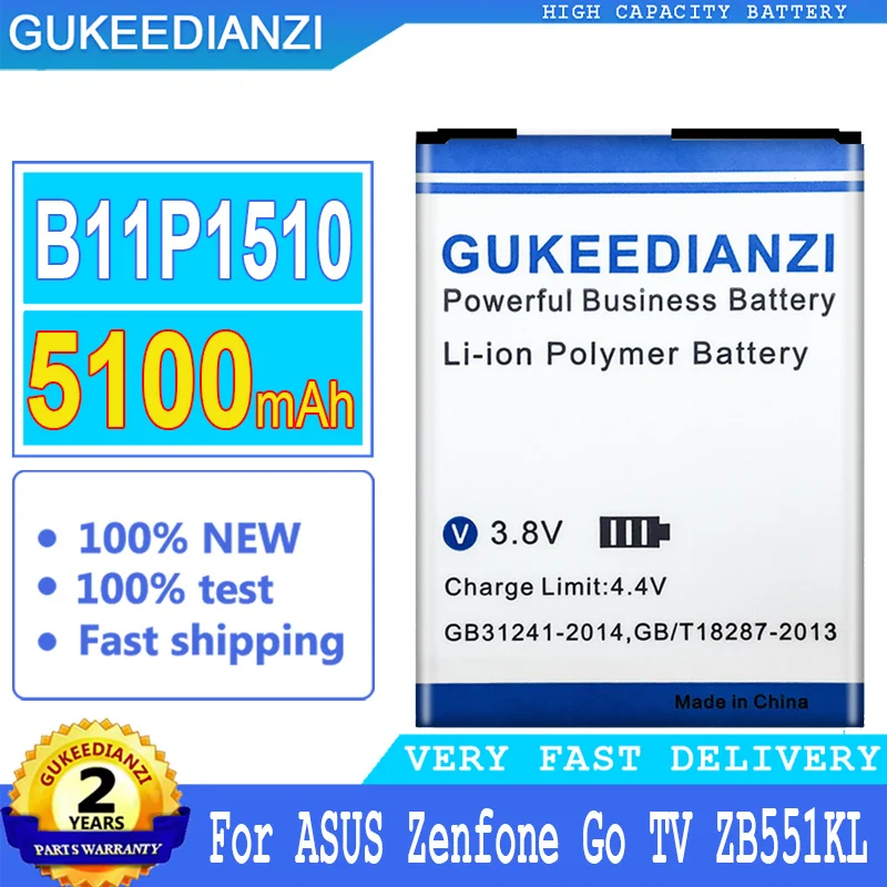 

5100mAh GUKEEDIANZI High quality Battery B11P1510 for ASUS ZenFone Go TV ZB551KL X013DB High Capacity Bateria with Free Tools