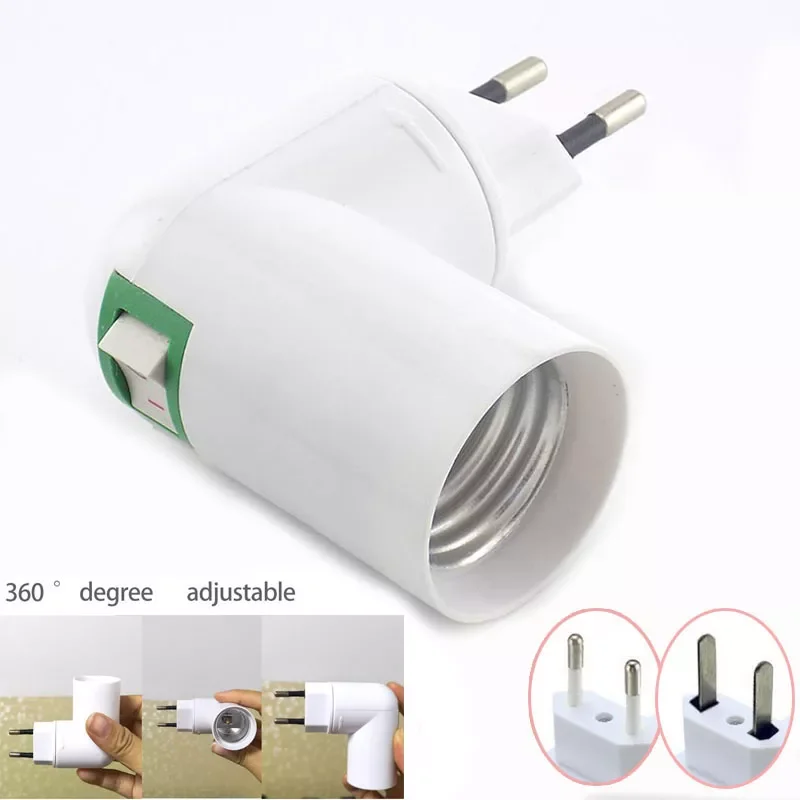 

Socket Lamp Bulb Adapter 360 Degrees Adjustable Light Bases lamp Holder Converter Light Bulb Adapter EU US Plug 100-230V