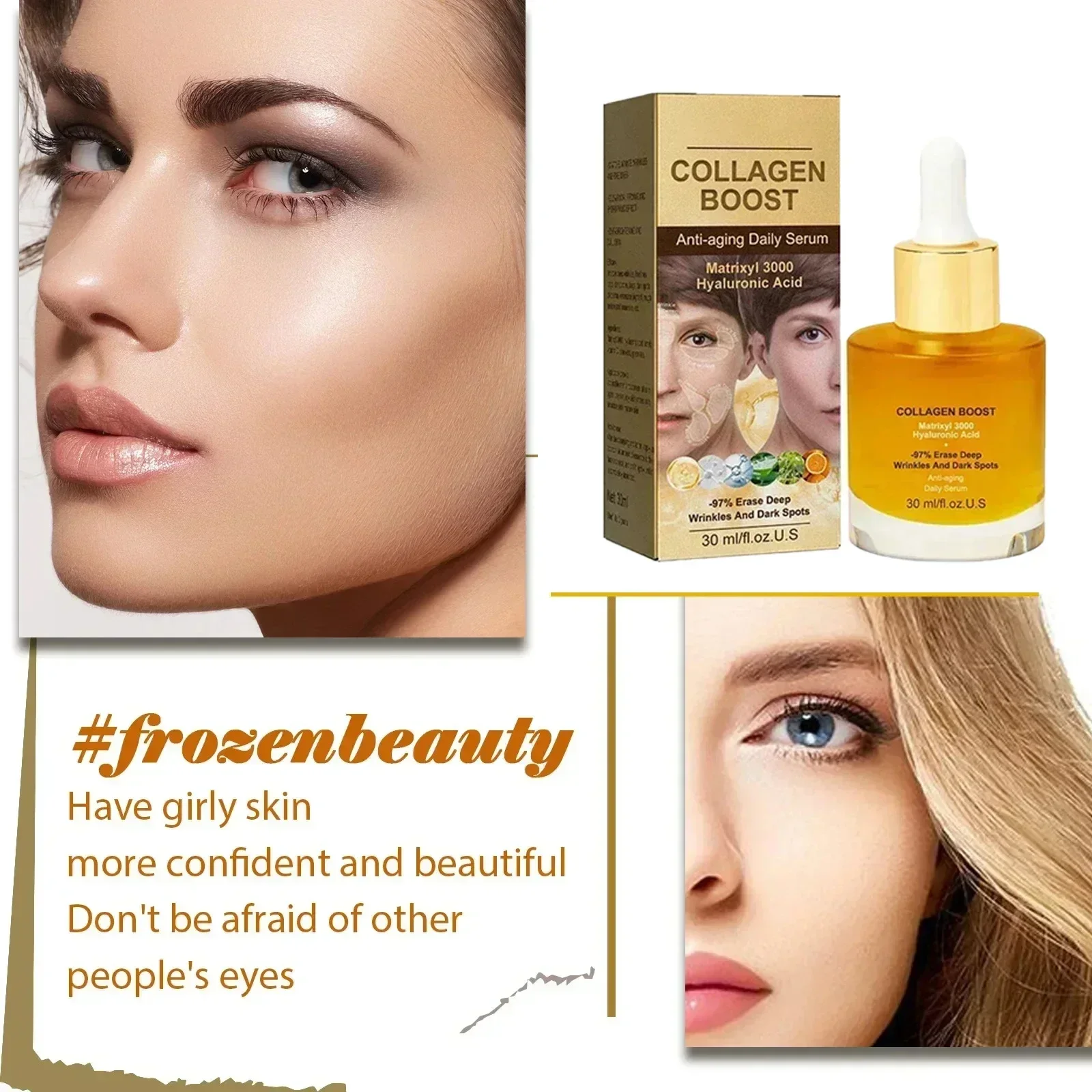 Коллагеновая Сыворотка для лица увлажняющая и мелкие морщинки вокруг глаз