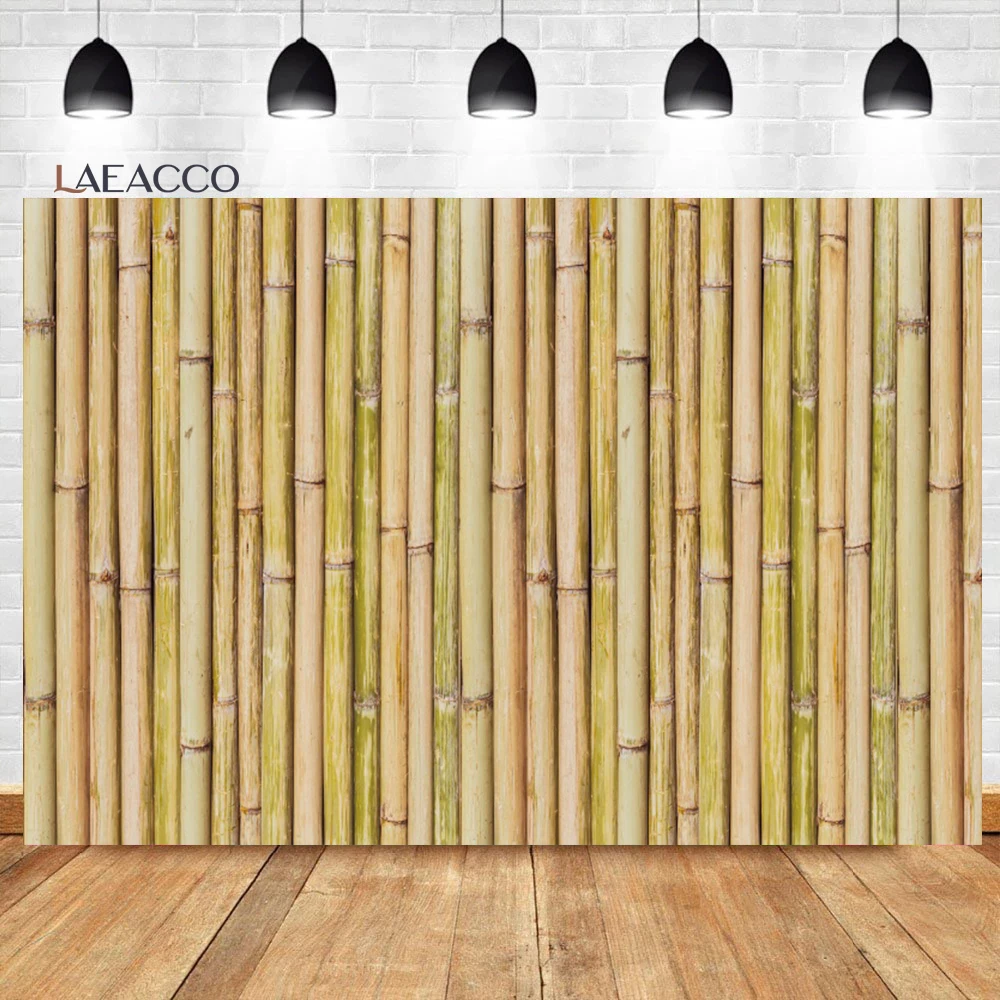 

Laeacco Rustic Bamboo Plank Fence Wood Texture Backdrop Brown Wooden Board Interior Decor Adult Portrait Photography Background