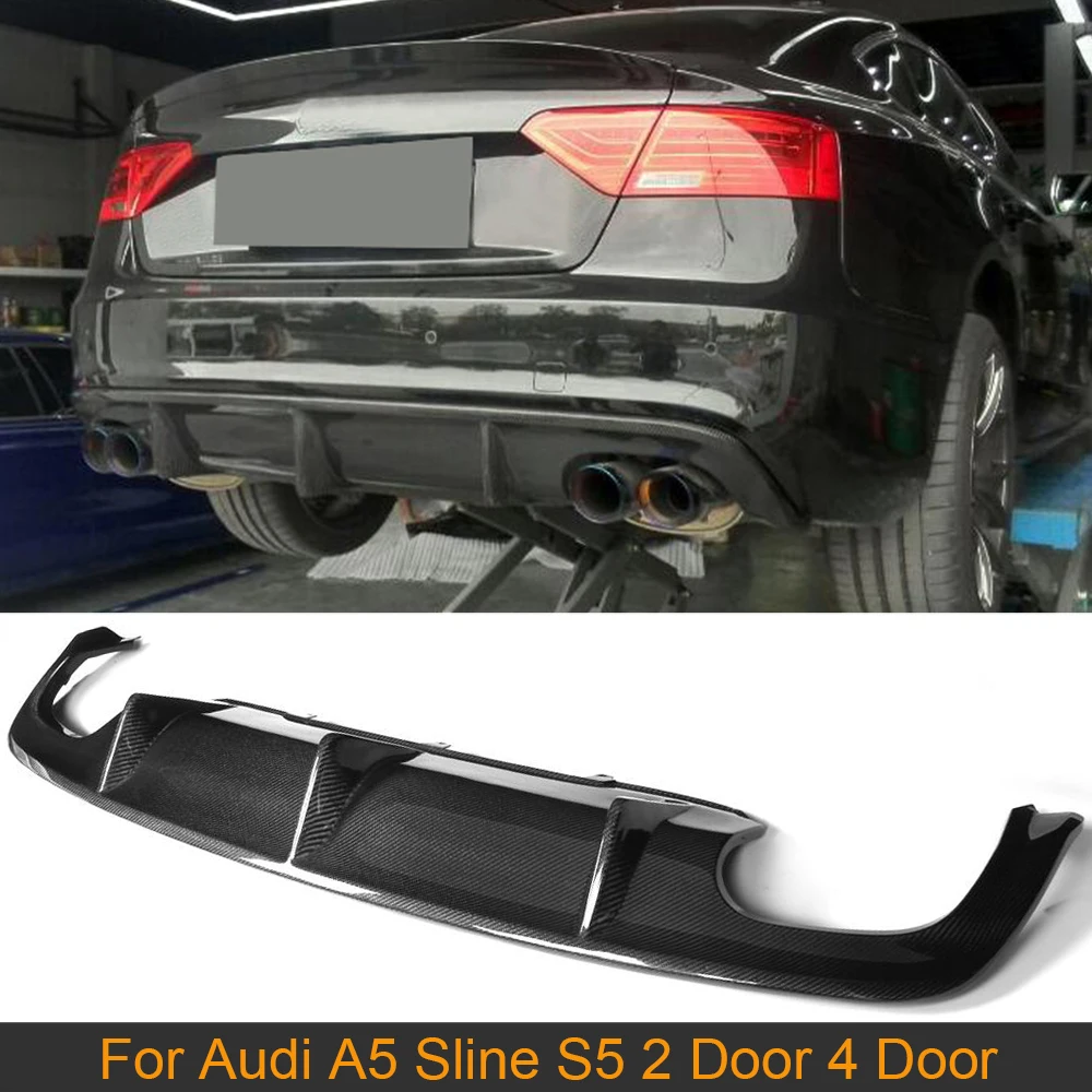 

Carbon Fiber Rear Bumper Diffuser Lip For Audi A5 Sline S5 Sedan Convertible Coupe 2012 - 2016 Non Standard Rear Diffuser FRP