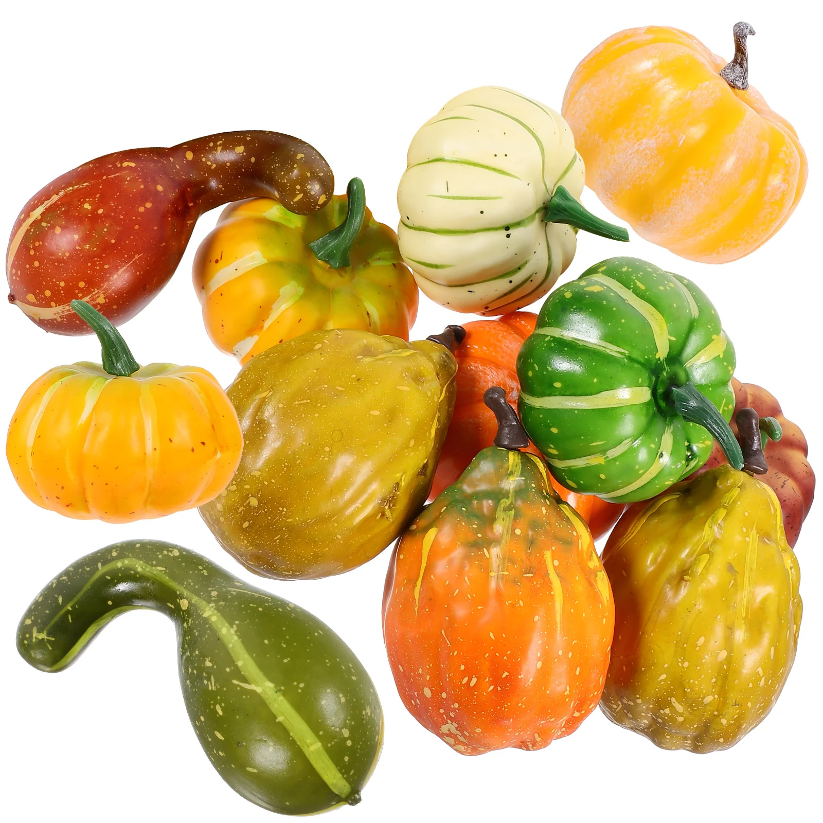 

12 Pcs Autumn Wreath Thanksgiving Props Harvest Festival Decor Scene Artificial Pumpkin Ornament Foam Desktop Model Fall