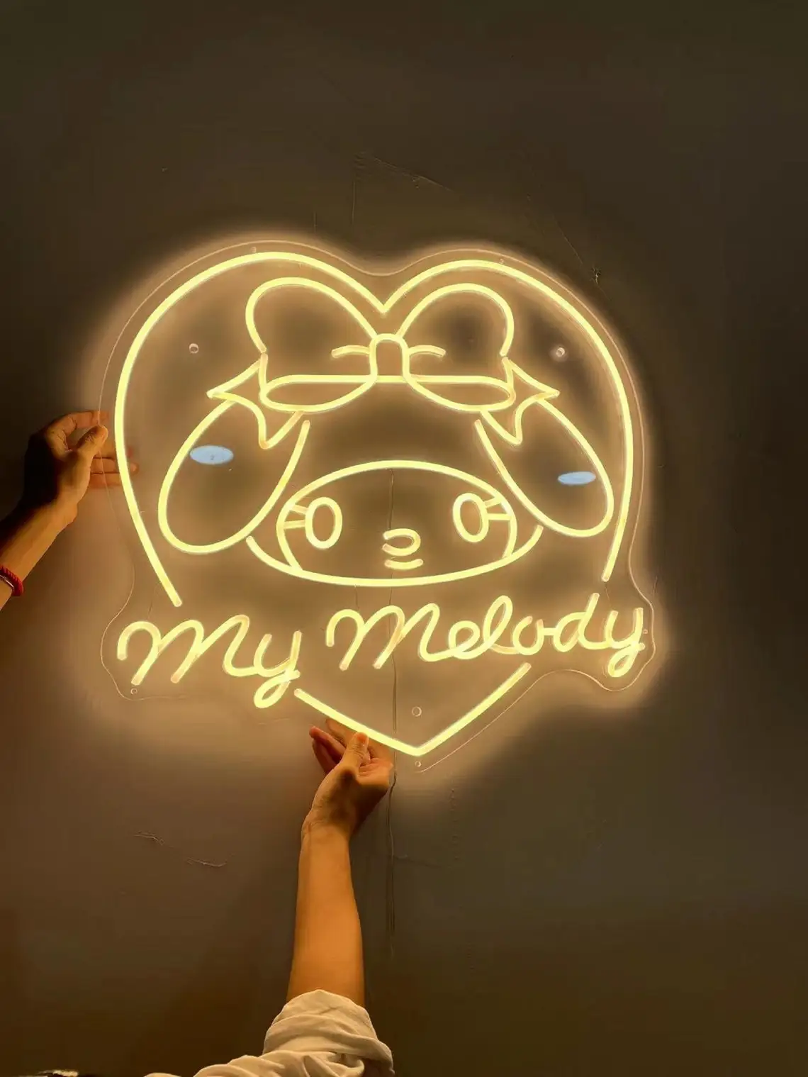 Custom Neon Signs My Melody Anime Led Kawaii Cute Neon Sign Light Decor Indoor Room Wall Hanging Girl Gift Birthday Home Room Be