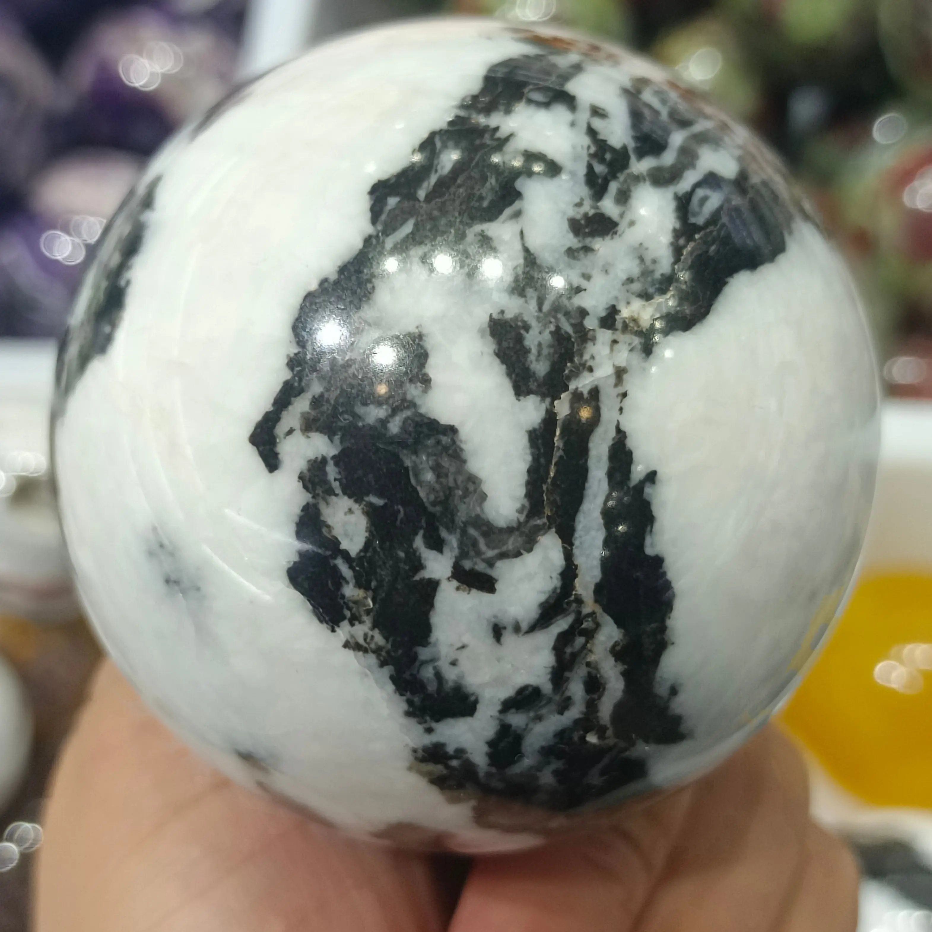 

Natural Zebra Stone Ball Hand Polished Crystal Energy Ore Home Office Decoration Craft Gifts Mineral Reiki Healing Ornaments
