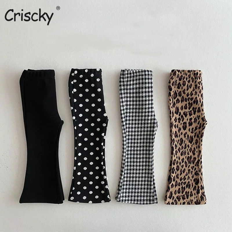 

Criscky Toddler Kid Baby Girls Pants Elegant Leopard Print Flare Pants Fashion Infant Clothing Children trousers Streetwear