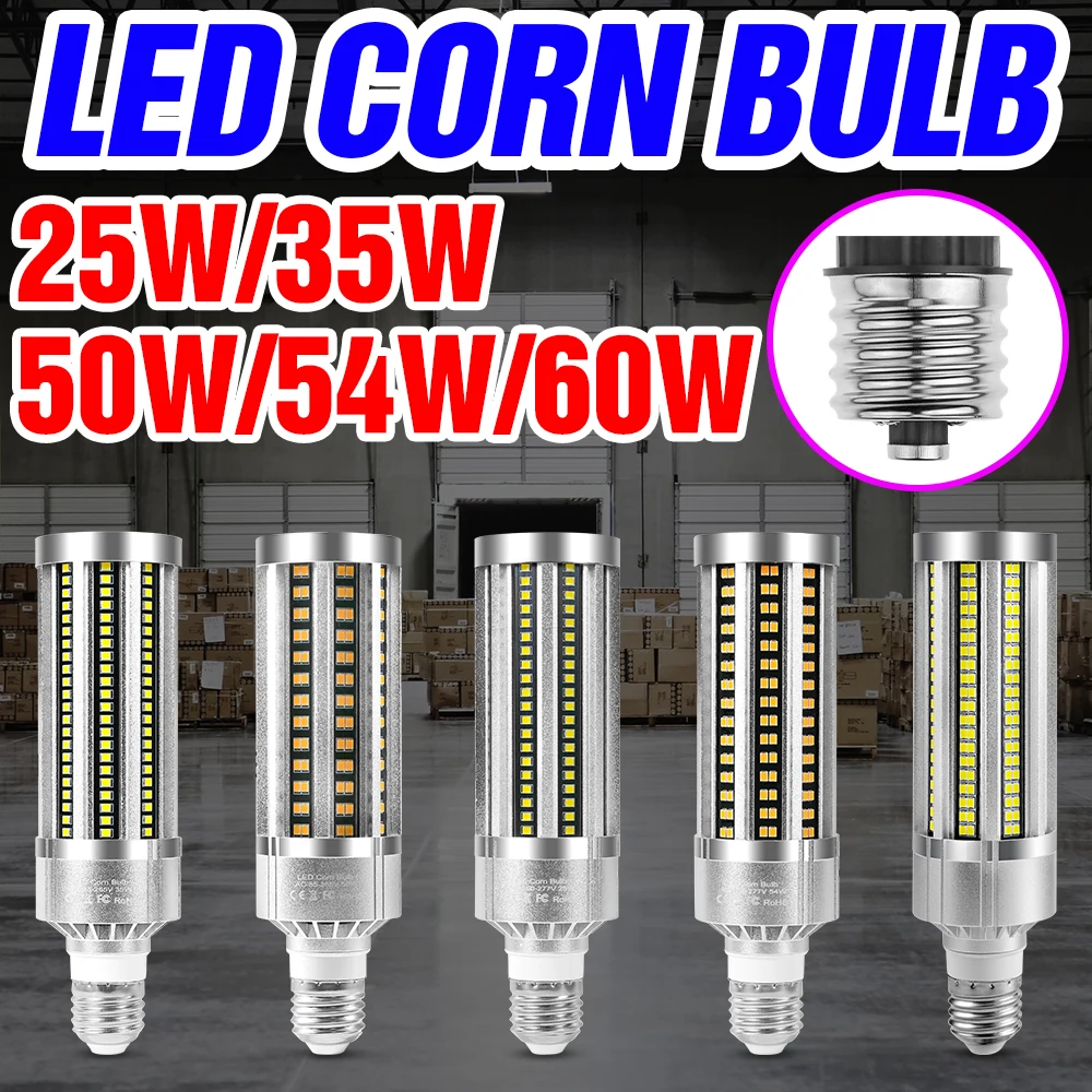 

220V Bulb LED Spotlight E39 Corn Lamp E27 Lampara Ceiling Light 25W 35W 50W 54W 60W 80W 100W 120W LED Chandelier For Warehouse