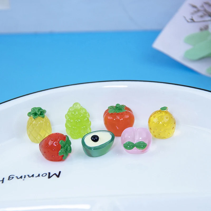 

5PCS Mini Resin 3D simulation fruit DIY hair accessories Cartoon Cute Hairpin Key Pendant