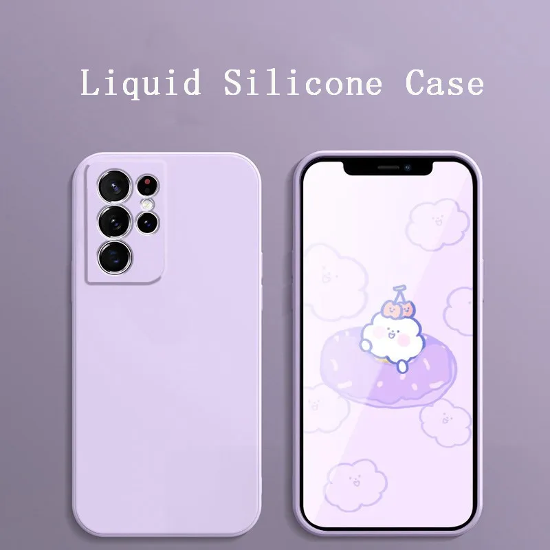 

Square Liquid Silicone Case For Samsung Galaxy S22 Plus S21 Ultra S20 FE A52 A72 A71 A51 S10 Plus A42 A32 Slim Matte Soft Cover