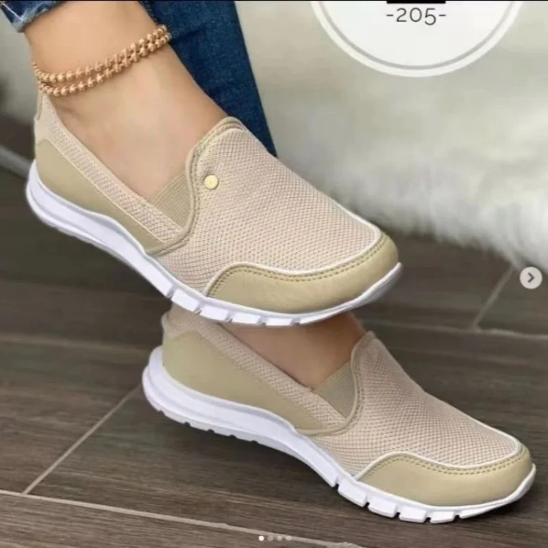

Tennis Female Mesh Sneakers Solid Slip On Breathable Shoes for Women Vulcanized Shoes Sports Footwear Fashion Zapatillas Mujer
