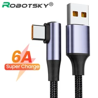 6a usb c phone data cable elbow usb type c cable for samsung s20 s21 xiaomi poco usbc fast charging charger cable usb wire cord