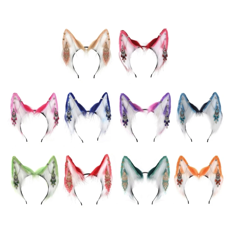 

Sweet Headband Students Live Broadcast Hairband Wolf Ears Hair Hoop Colorful