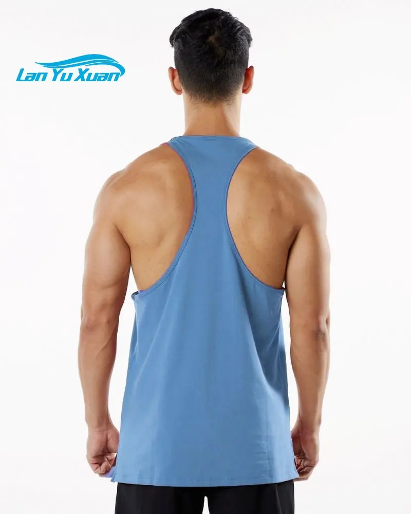 

Racer Back Singlet Men's Gym Top Sleeveless Sports Tank Top Cotton Sportswear Casual Tanks