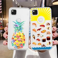 fruit food sushi phone case for google pixel 5 5a 5g 4 4xl 4a 5g 6 pro 3 3xl xl 3a silicone fundas clear protection back cover