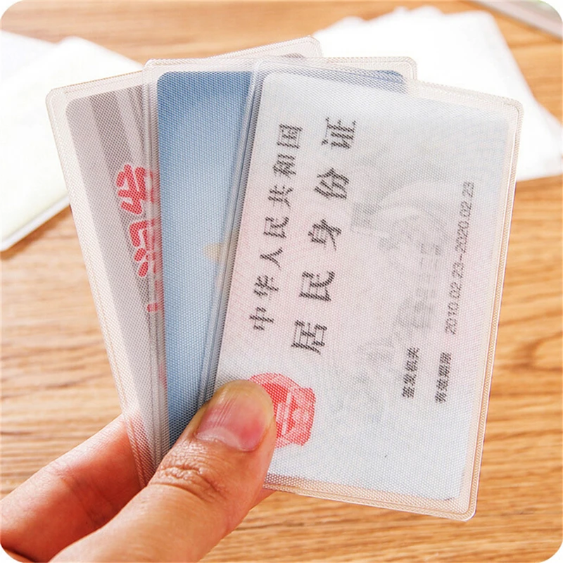 

Transparent 10Pcs Frosted ID Cards Cover Credit Card Holder Travel Ticket Holders Bank Card Waterproof Protect Bags 9.6*6cm