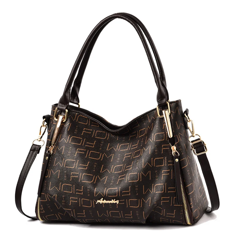 

Сумка-тоут женская кожаная с принтом, Большая вместительная модная мягкая сумочка-мессенджер в европейском стиле