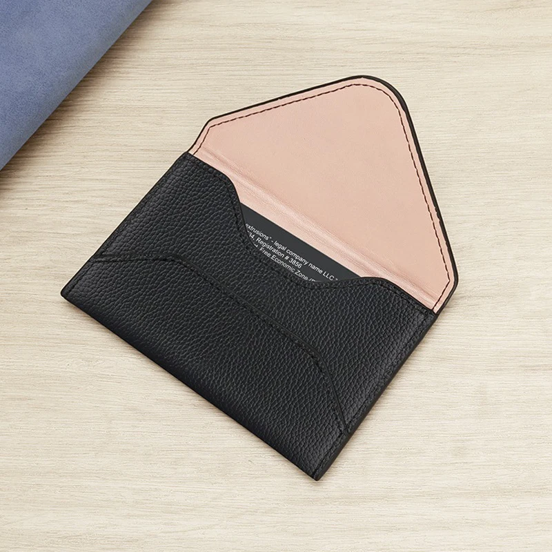 Мужской тонкий кошелек-конверт из натуральной кожи с отделением для кредитных