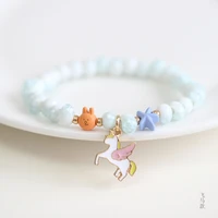 cute rabbit pendent bracelet for girls bow flower heart bracelet friendship fashion jewelry accessories for children 2022 trendy