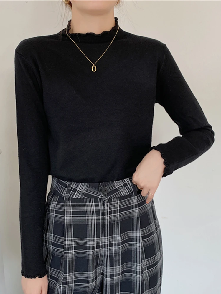 Новинка 2024 женский свитер AOSSVIAO Осенний пуловер с длинным рукавом базовый топ