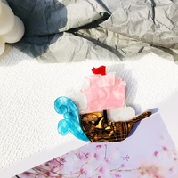 wulibaby acrylic sail boat brooches for women unisex lovely sailing boat casual sail boat brooch pin gifts