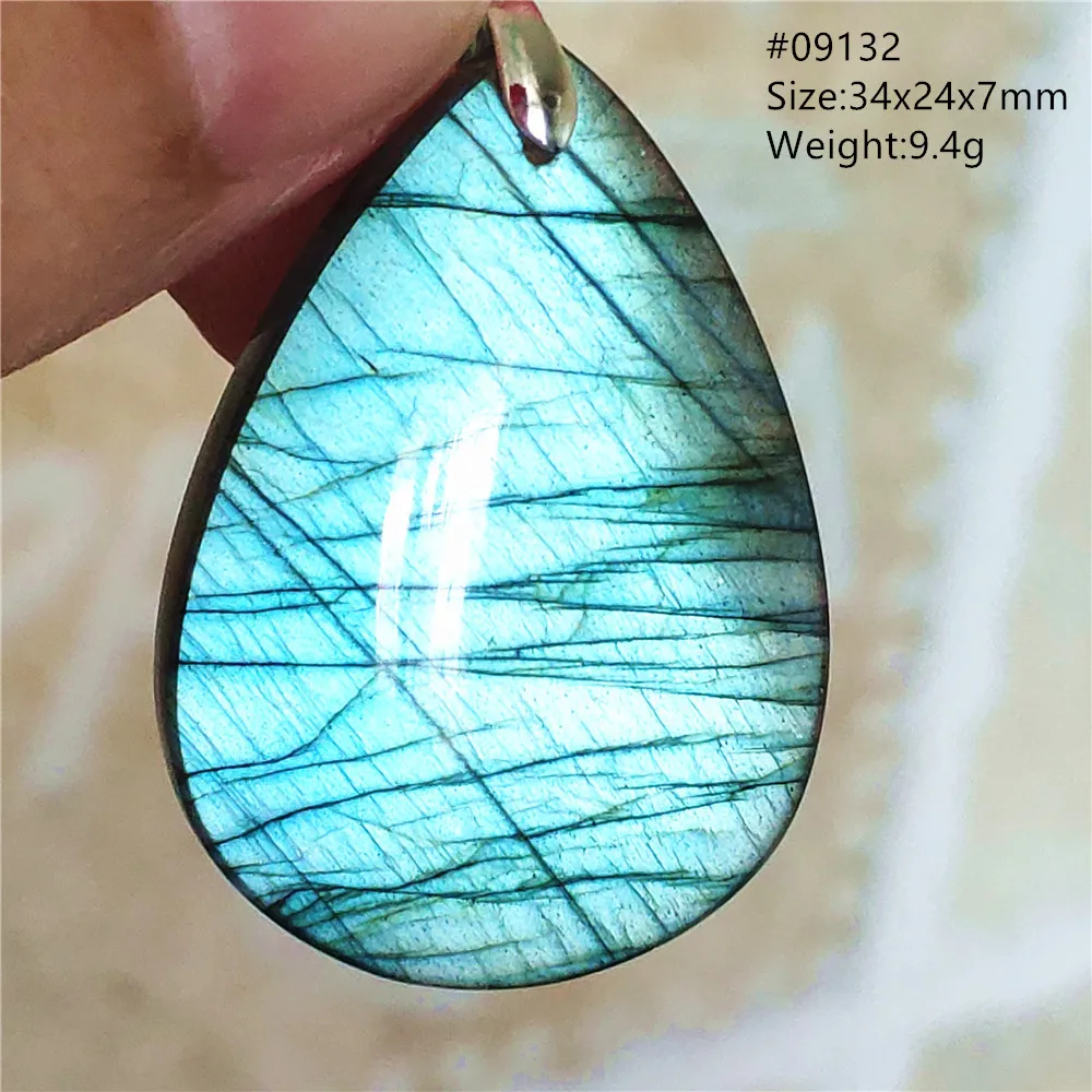 

Natural Blue Light Labradorite Gemstone Pendant Women Men Necklace Oval Water Drop Moonstone Labradorite Beads AAAAAA