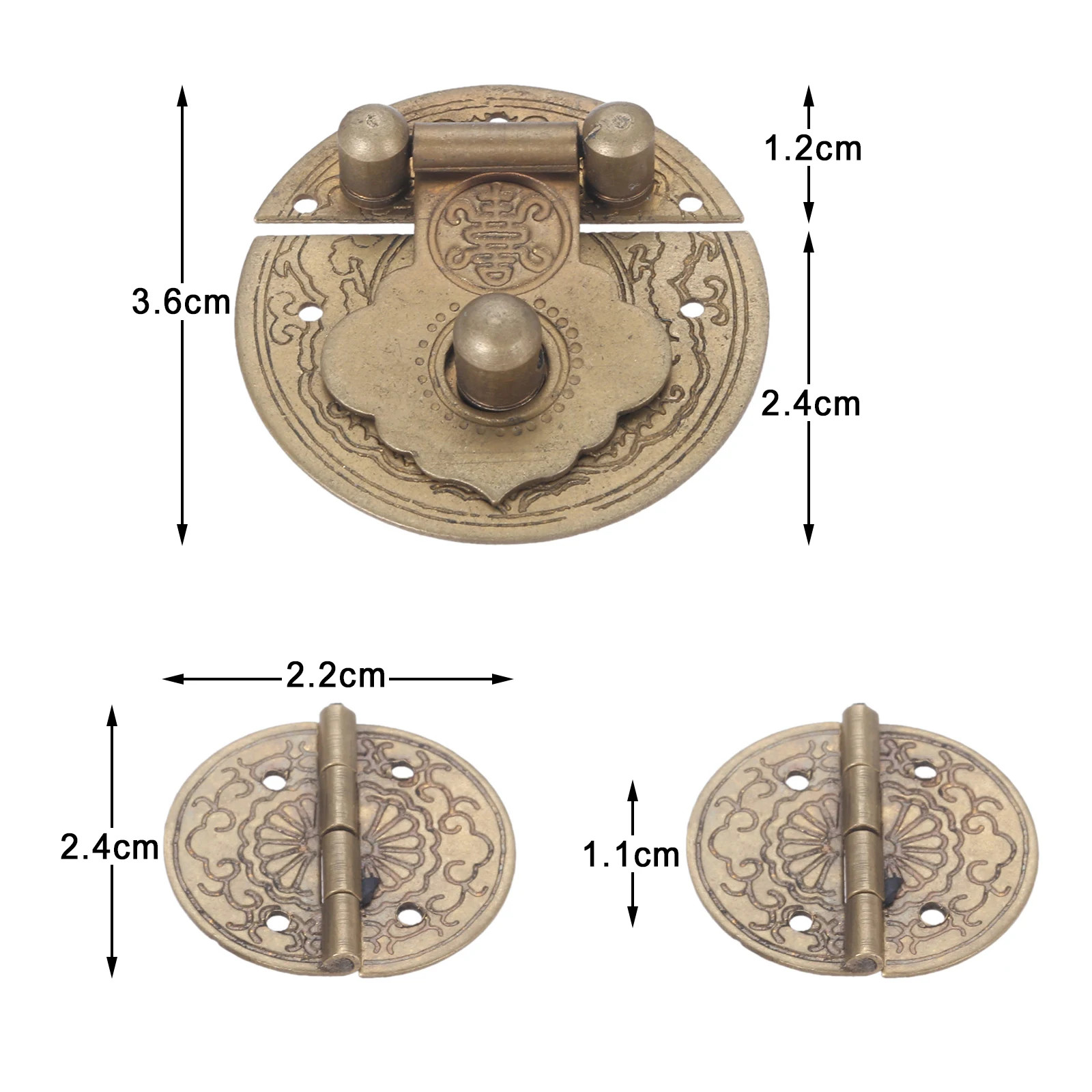 1 шт. винтажный замок-защелка в китайском стиле с 2 петлями для ювелирных изделий