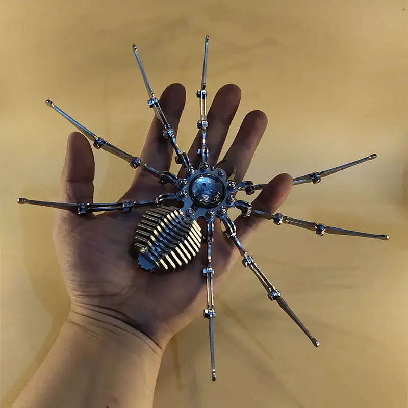 Robot spider stainless steel punk iron insect model manual diy finished product creative special gift mechanical clock | Дом и сад