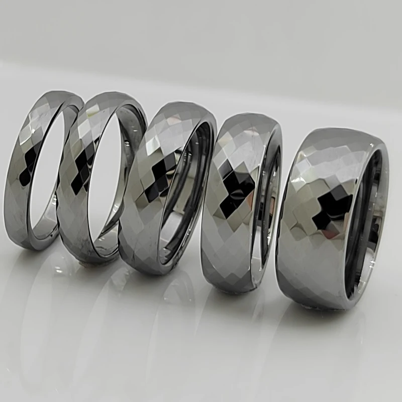 Кольцо вольфрамовое с несколькими гранями шириной 8 мм | Украшения и аксессуары