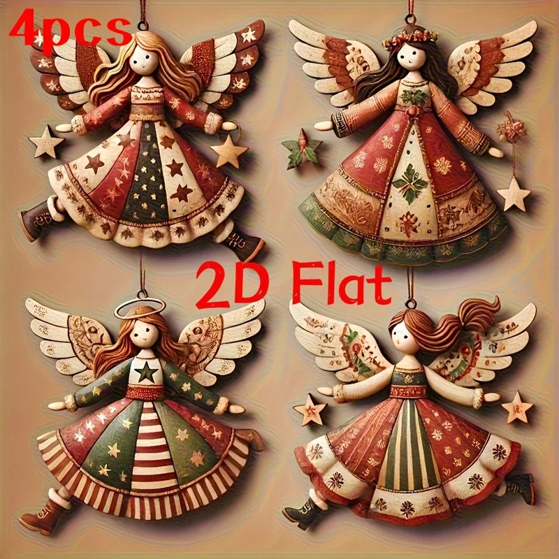 

Рождественская елка, подвесной кулон, кукла с ангелами, кулон, деревянные украшения с ангелами для рождественской вечеринки, новогодний свадебный декор