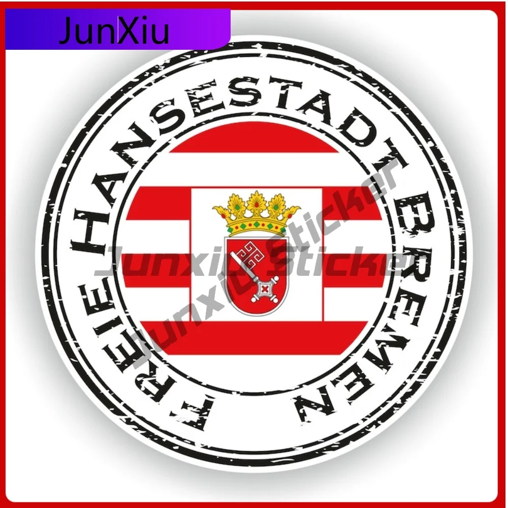 Freie Hansestadt Bremen Германия уплотнительная наклейка с круглым флагом декоративная виниловая наклейка водостойкая для автомобиля, ноутбука, чехол на тележке (art.: 3920d46662018) - 3920d46662018