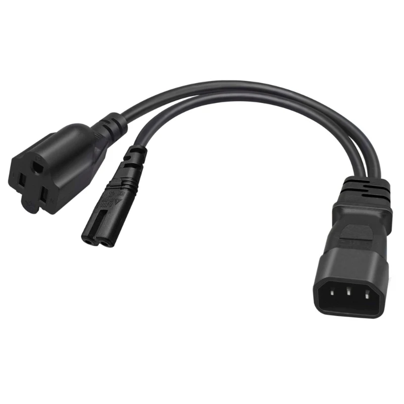 Y Splliter, шнур питания IEC320 C14, штекер, 3-зубчатый шнур питания, шнур, адаптер питания переменного тока на C14 + C7 + 5-15R, гнездовой разъем