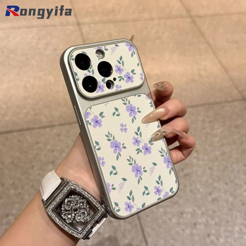 Чехол для телефонов Realme N65 N63 N61 N55 N53 Note 80 70 70T 60 60X 50 Q5 Q5i Q3 Q3i Q2 5G 4G, белый, из искусственной кожи, с фиолетовым цветочным узором (art.: 3920da970b7cd) - 3920da970b7cd