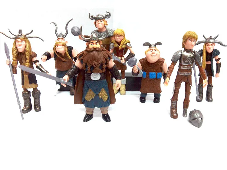 

How to Train Your Dragon figurine set of 8 movie character models hand puppet toys figures