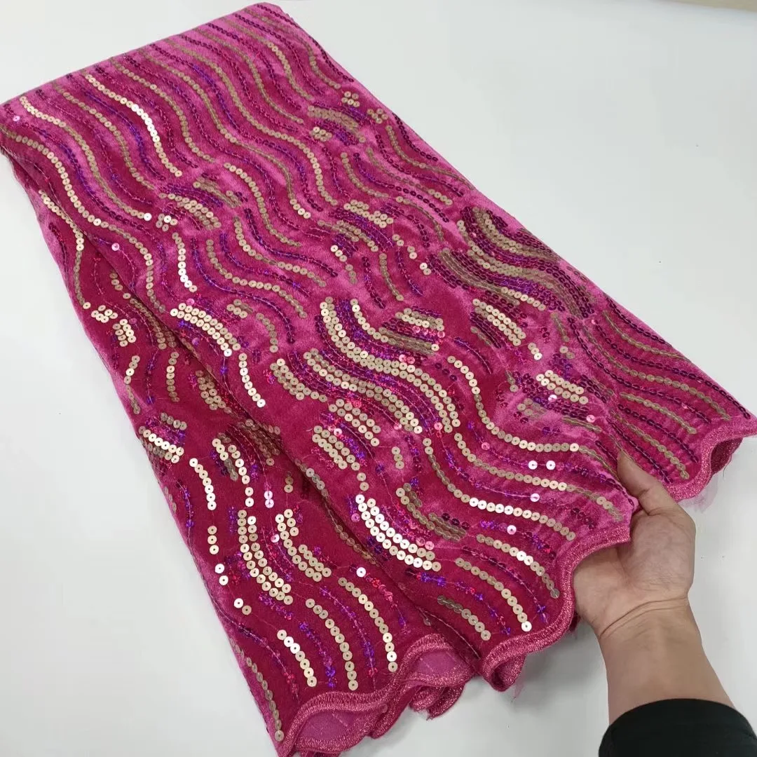 2022 Высококачественная чистая белая африканская Роскошная ткань блестки